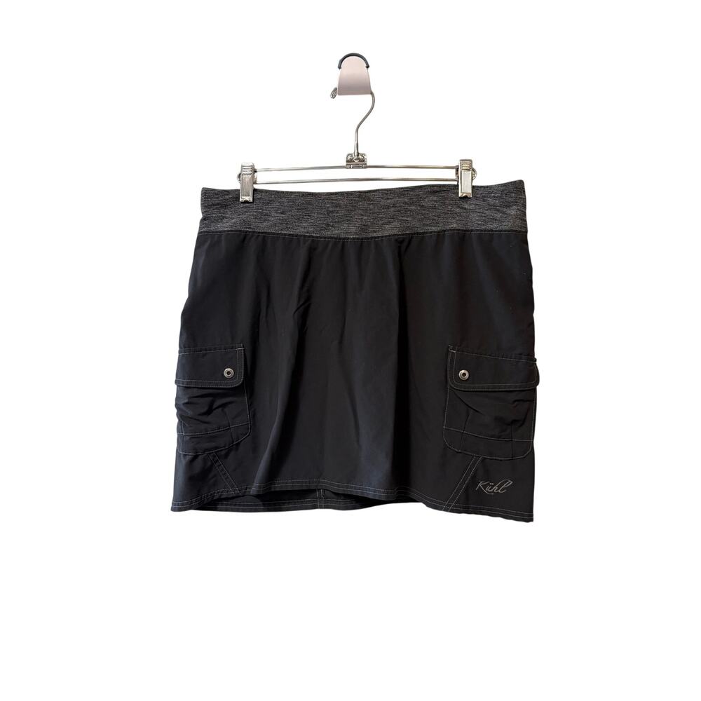 Kuhl Women's Black Dark Grey Mountain Culture Skort Skirt Cargo Pockets Pull On